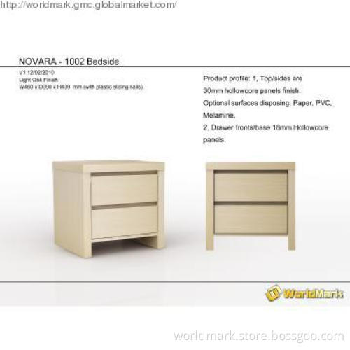 Bedside Table with Melamine Finish for Bedroom